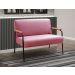 Sofá Namoradeira 2 Lugares Jade Com Apoio De Braço Madeira/metal - Suede Rosa