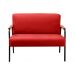 Sofá Namoradeira 2 Lugares Jade Com Apoio De Braço Madeira/metal - Suede Vermelho