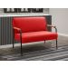 Sofá Namoradeira 2 Lugares Jade Com Apoio De Braço Madeira/metal - Suede Vermelho