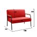 Sofá Namoradeira 2 Lugares Jade Com Apoio De Braço Madeira/metal - Suede Vermelho