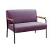Sofá Namoradeira 2 Lugares Jade Com Apoio De Braço Madeira/metal - Veludo Roxo