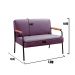 Sofá Namoradeira 2 Lugares Jade Com Apoio De Braço Madeira/metal - Veludo Roxo