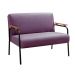 Sofá Namoradeira 2 Lugares Jade Com Apoio De Braço Madeira/metal - Veludo Roxo
