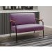 Sofá Namoradeira 2 Lugares Jade Com Apoio De Braço Madeira/metal - Veludo Roxo