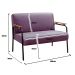 Sofá Namoradeira 2 Lugares Jade Com Apoio De Braço Madeira/metal - Veludo Roxo