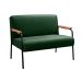 Sofá Namoradeira 2 Lugares Jade Com Apoio De Braço Madeira/metal - Veludo Verde