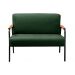 Sofá Namoradeira 2 Lugares Jade Com Apoio De Braço Madeira/metal - Veludo Verde