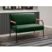 Sofá Namoradeira 2 Lugares Jade Com Apoio De Braço Madeira/metal - Veludo Verde