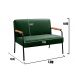 Sofá Namoradeira 2 Lugares Jade Com Apoio De Braço Madeira/metal - Veludo Verde