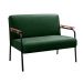 Sofá Namoradeira 2 Lugares Jade Com Apoio De Braço Madeira/metal - Veludo Verde