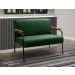 Sofá Namoradeira 2 Lugares Jade Com Apoio De Braço Madeira/metal - Veludo Verde
