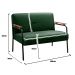 Sofá Namoradeira 2 Lugares Jade Com Apoio De Braço Madeira/metal - Veludo Verde
