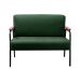 Sofá Namoradeira 2 Lugares Jade Com Apoio De Braço Madeira/metal - Veludo Verde