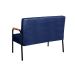 Sofá Namoradeira 2 Lugares Ludmilla Com Apoio De Braço Madeira/metal - Suede Azul Marinho