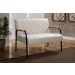 Sofá Namoradeira 2 Lugares Ludmilla Com Apoio De Braço Madeira/metal - Suede Bege Claro
