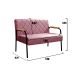 Sofá Namoradeira 2 Lugares Ludmilla Com Apoio De Braço Madeira/metal - Suede Rosa