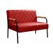 Sofá Namoradeira 2 Lugares Ludmilla Com Apoio De Braço Madeira/metal - Suede Vermelho