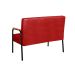 Sofá Namoradeira 2 Lugares Ludmilla Com Apoio De Braço Madeira/metal - Suede Vermelho
