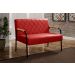 Sofá Namoradeira 2 Lugares Ludmilla Com Apoio De Braço Madeira/metal - Suede Vermelho