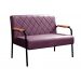 Sofá Namoradeira 2 Lugares Ludmilla Com Apoio De Braço Madeira/metal - Veludo Roxo