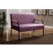 Sofá Namoradeira 2 Lugares Ludmilla Com Apoio De Braço Madeira/metal - Veludo Roxo