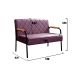 Sofá Namoradeira 2 Lugares Ludmilla Com Apoio De Braço Madeira/metal - Veludo Roxo