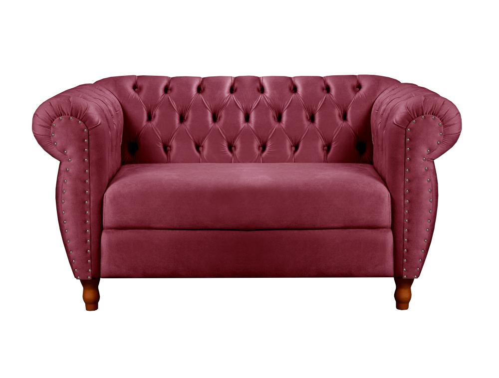 Sofá Nobreza 2 Lugares Cor:Suede Bordô 110