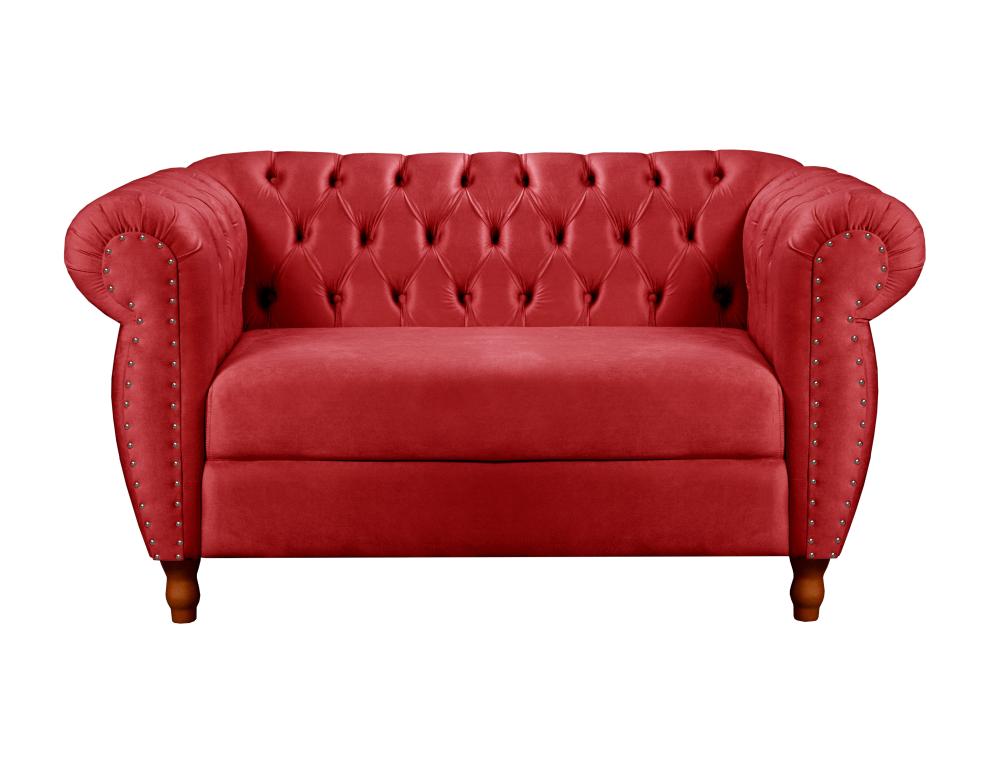 Sofá Nobreza 2 Lugares Cor:Suede Vermelho 100