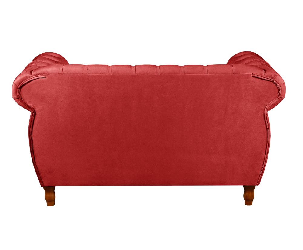 Sofá Nobreza 2 Lugares Cor:Suede Vermelho 100