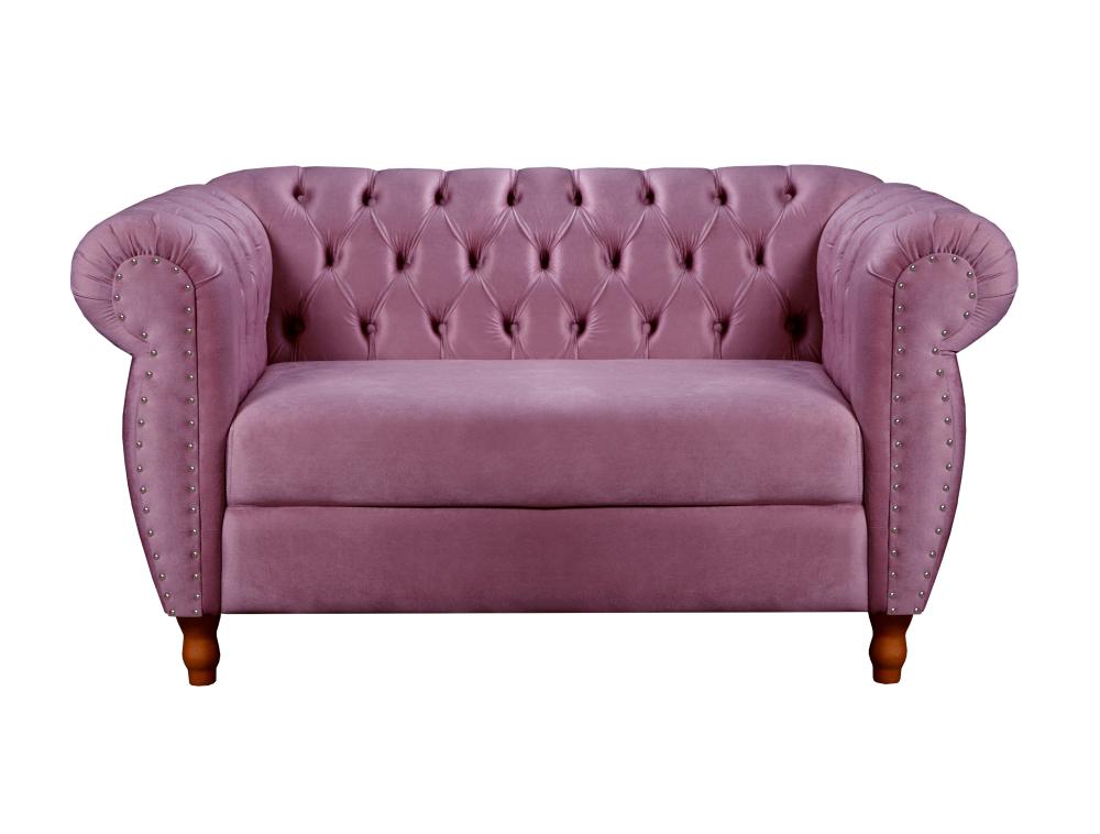 Sofá Nobreza 2 Lugares Cor:Veludo Roxo 380