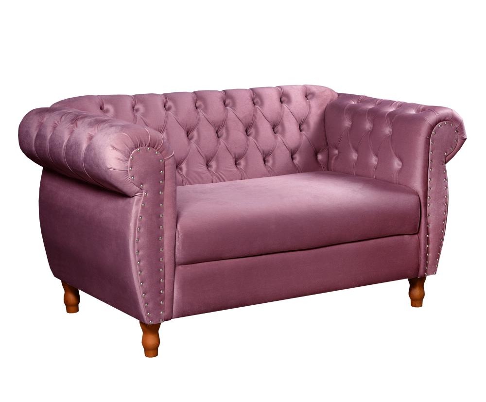 Sofá Nobreza 2 Lugares Cor:Veludo Roxo 380