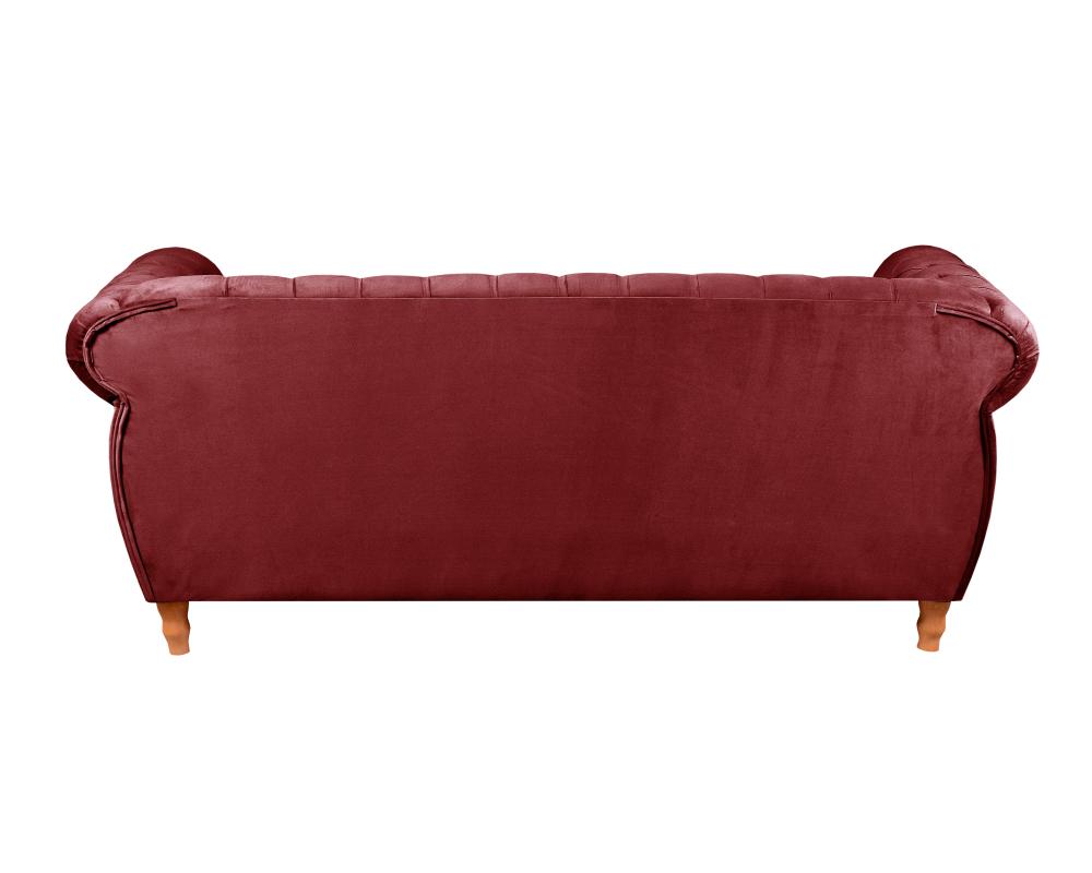 Sofá Nobreza 3 Lugares Cor:Suede Bordô 110