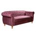 Sofá Nobreza 3 Lugares Cor:Veludo Roxo 380