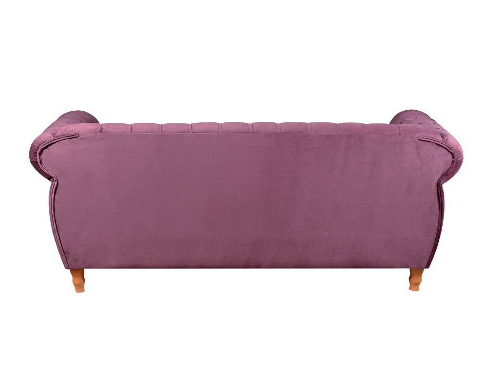 Sofá Nobreza 3 Lugares Cor:Veludo Roxo 380