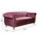 Sofá Nobreza 3 Lugares Cor:Veludo Roxo 380
