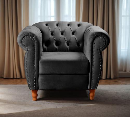 Sofá Nobreza Poltrona Chesterfield Vintage Retrô Clássico