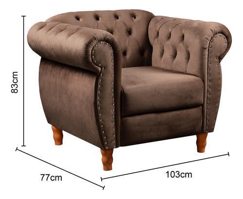 Sofá Nobreza Poltrona Chesterfield Vintage Retrô Clássico