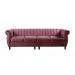 Sofá Realeza 4 Lugares Cor:Veludo Roxo 380