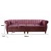 Sofá Realeza 4 Lugares Cor:Veludo Roxo 380
