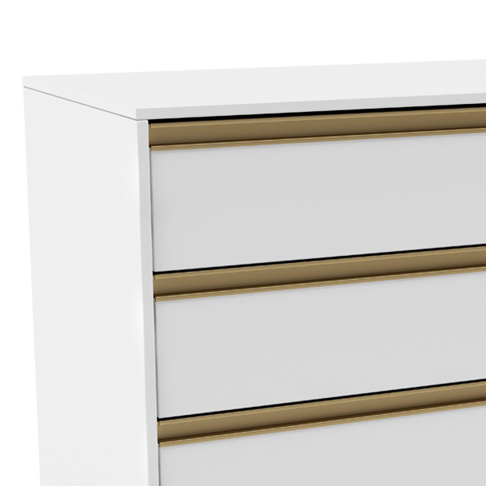 Cômoda Originale 1 Porta 5 Gavetass Branco