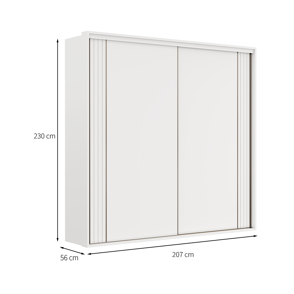 Guarda-Roupa Casal Imperium 2 Portas 6 Gavetas Branco 207 cm