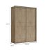 Guarda-Roupa Casal Qualita Flex 2 Portas 3 Gavetas Carvalho e Off White