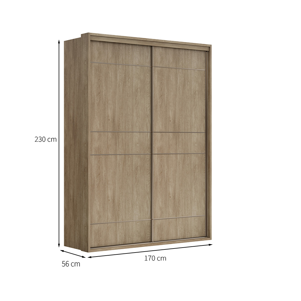 Guarda-Roupa Casal Qualita Flex 2 Portas 3 Gavetas Carvalho e Off White