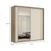 Guarda-Roupa Casal com Espelho Imperium 2 Portas 6 Gavetas Carvalho e Off White 207 cm