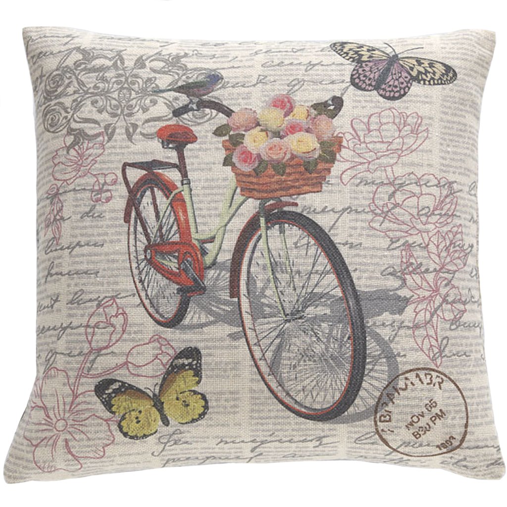 Almofada Panamá Retro com Enchimento 45x45cm Bicycle