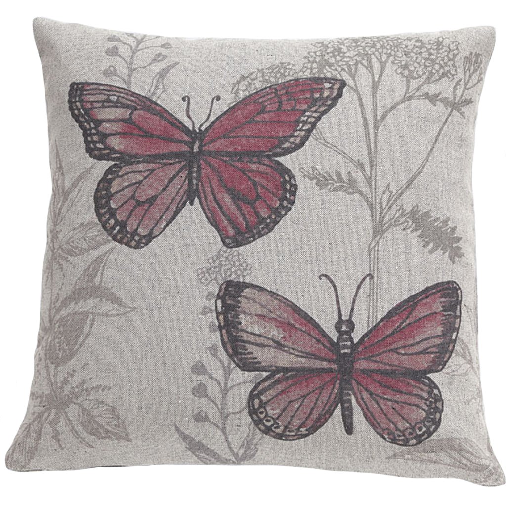 Almofada Panamá Retro com Enchimento 45x45cm Butterfly