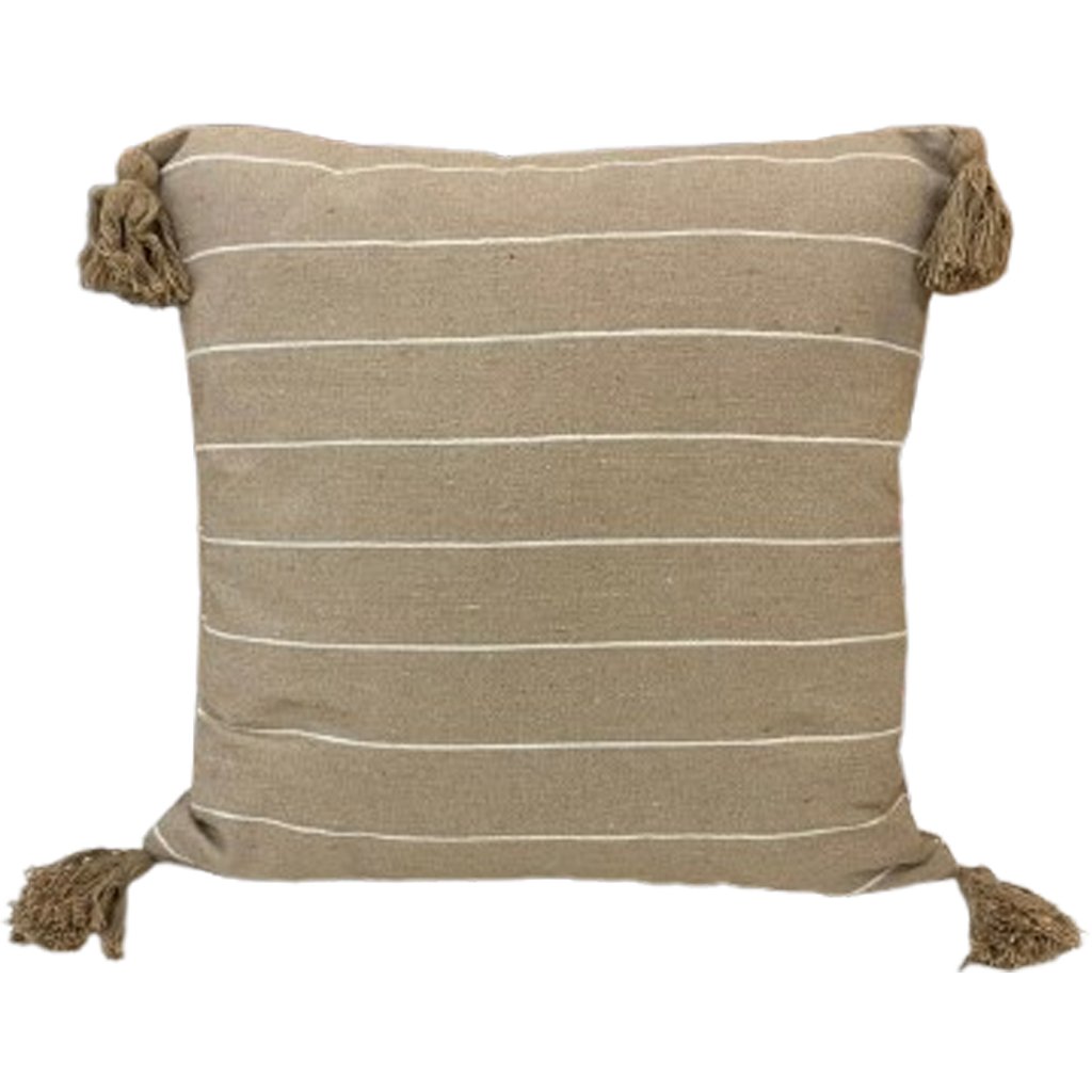 Almofada Pompom Decorativa 45x45cm Linho