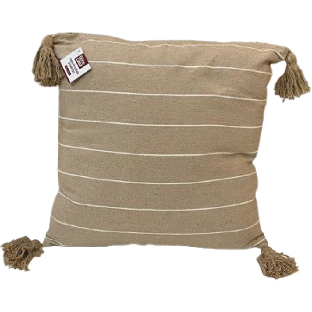 Almofada Pompom Decorativa 45x45cm Linho