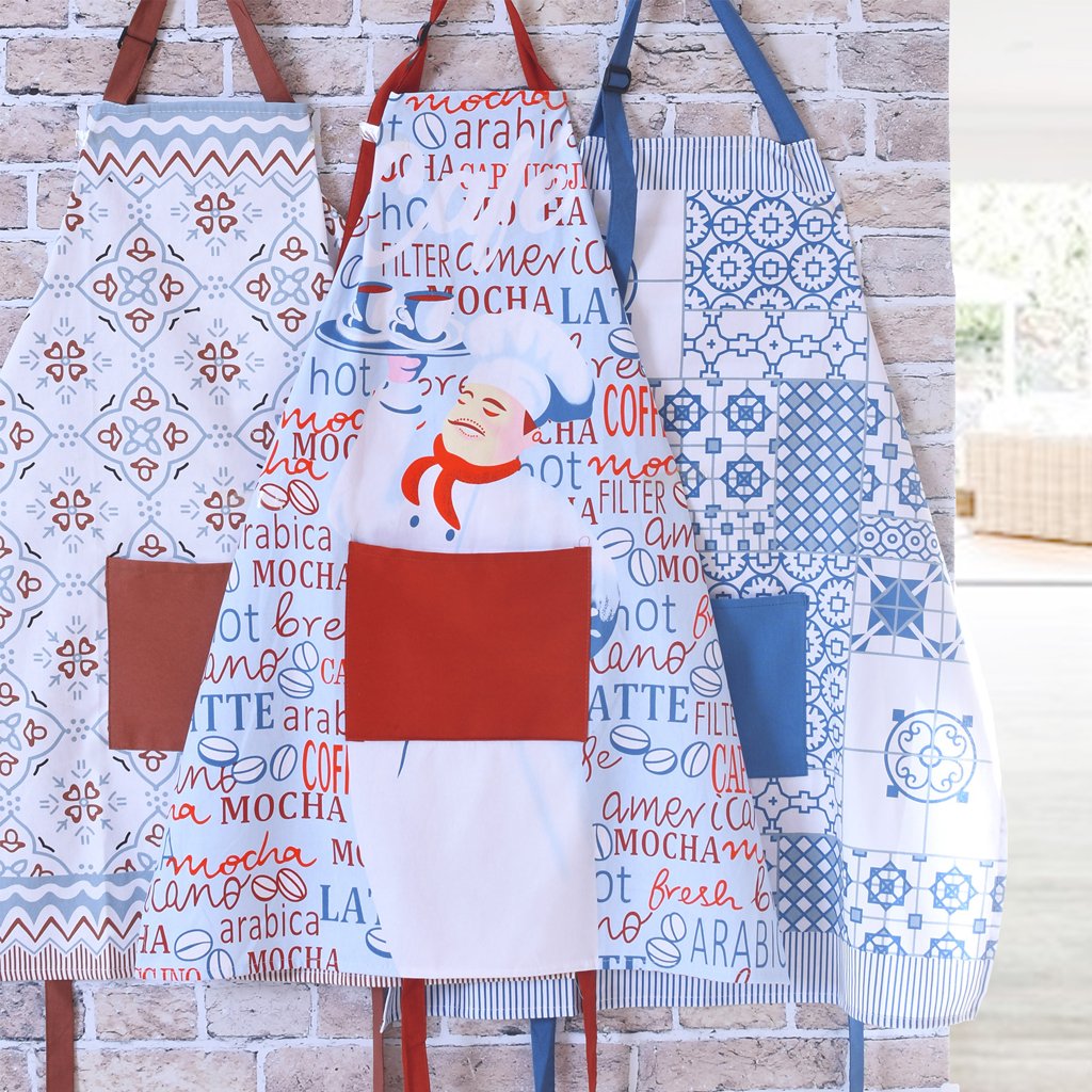 Avental Estampado com Bolso 65x80cm Vermelho