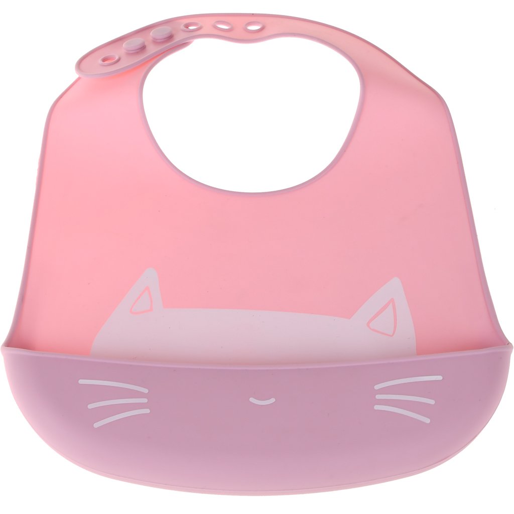 Babador Cata Migalha Silicone Impermeável Rosa